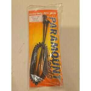 Paramount SP Sunpak to PC 5' Heavy Duty Coiled Sync Cord NOS